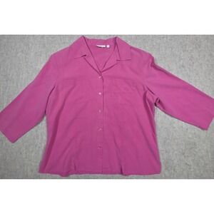 Lex‎ I Con Brand Vintage Womens Blouse 100% Silk Pink